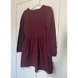EUC! Girls Dress Size 5T/6 Maroon Lace Detail